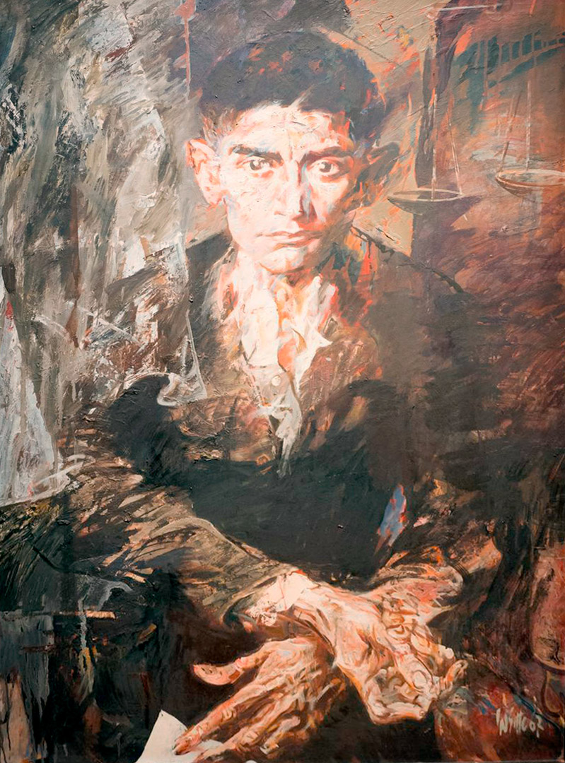 Portrait Franz Kafka Jugendbildnis von Willi Sitte aus der Ausstellung Die Retrospektive