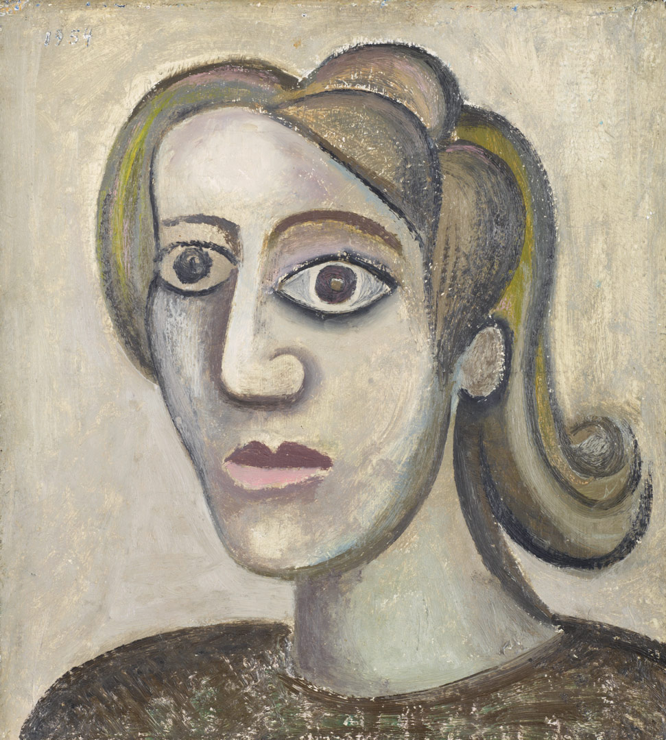 Ölgemälde auf Leinwand "Frauenkopf" von Jürgen Böttcher (Strawalde)