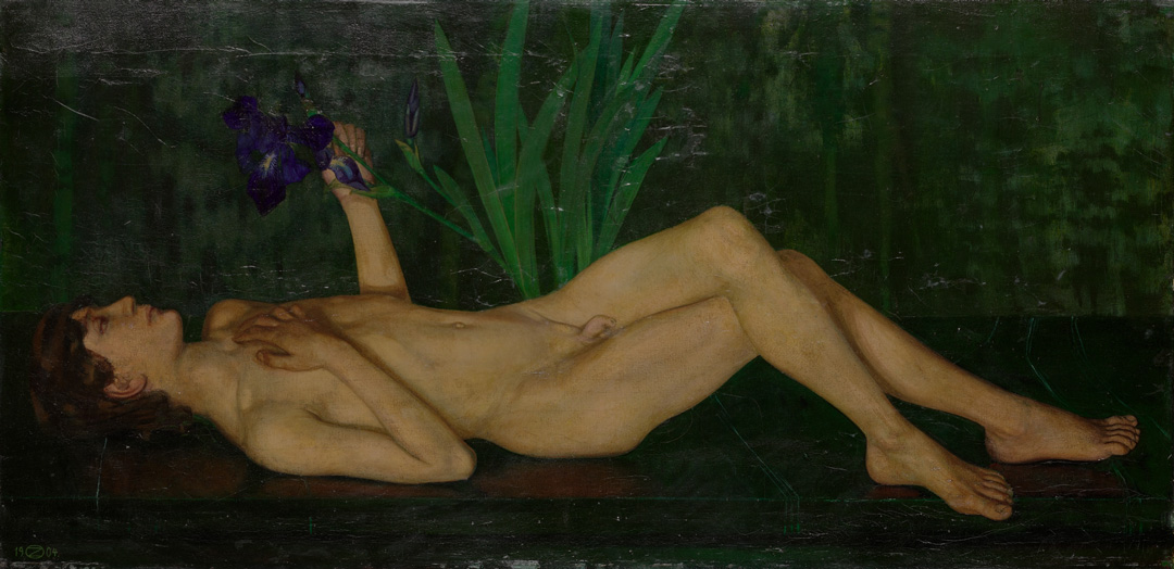 Knabe und Lilie. 1904 Öl auf Leinwand, 78,2 x 160 cm
